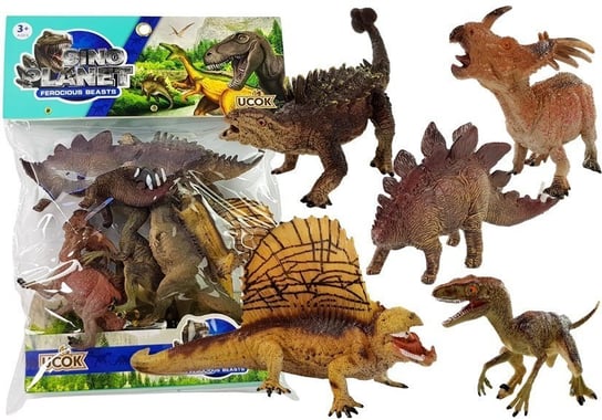 Набор животных Динозавры 6 штук в сумке Lean Toys