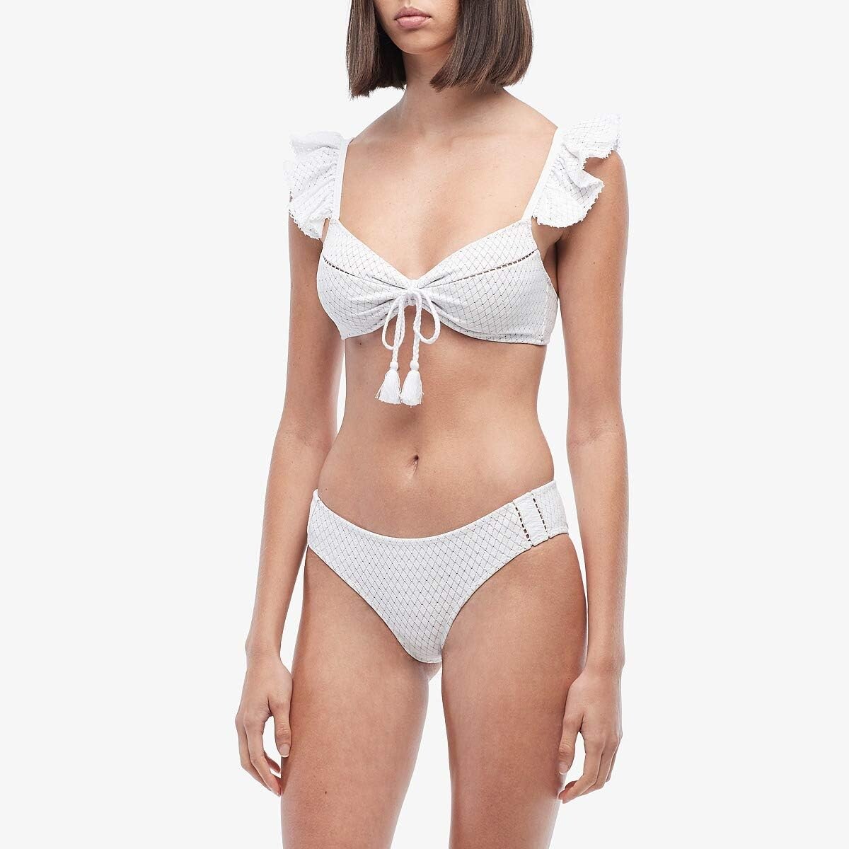 

Плавки Jonathan Simkhai Lace Bikini Bottom, белый