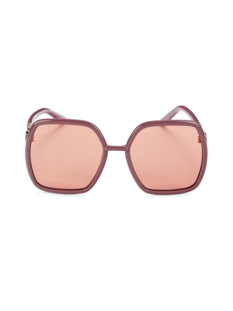Квадратные солнцезащитные очки 55 мм Gucci, цвет Pink Orange