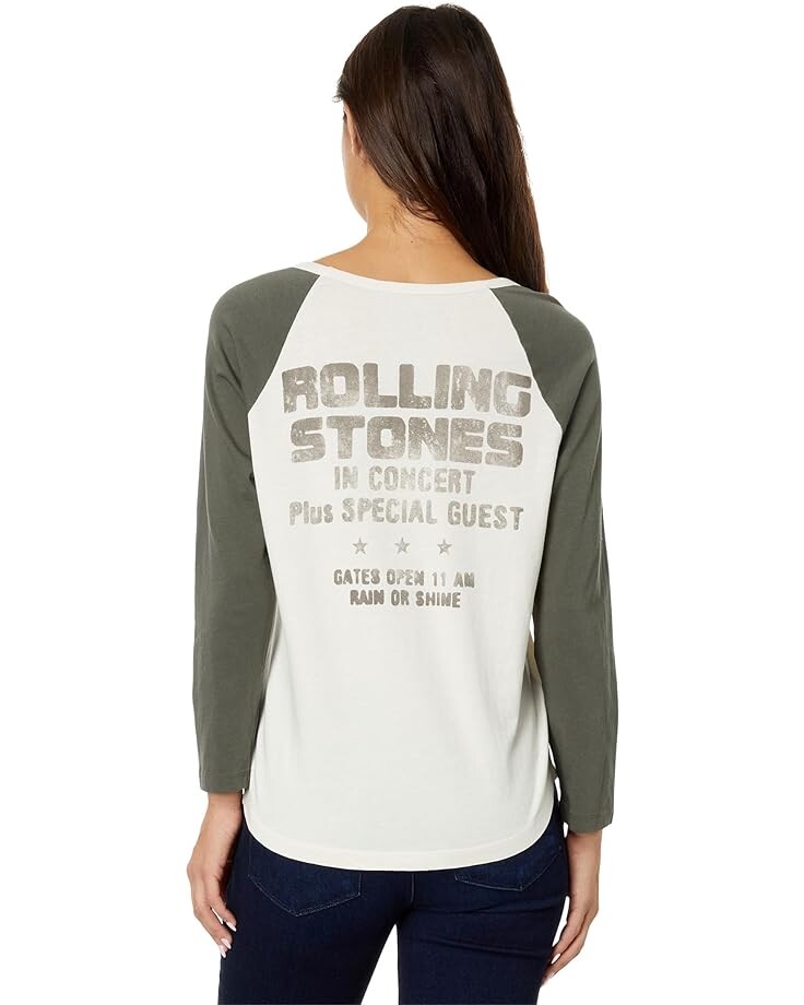 

Футболка Lucky Brand Rolling Stones Ticket Raglan Tee, цвет Egret