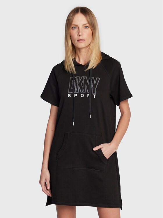 

Трикотажное платье обычного кроя Dkny Sport, черный