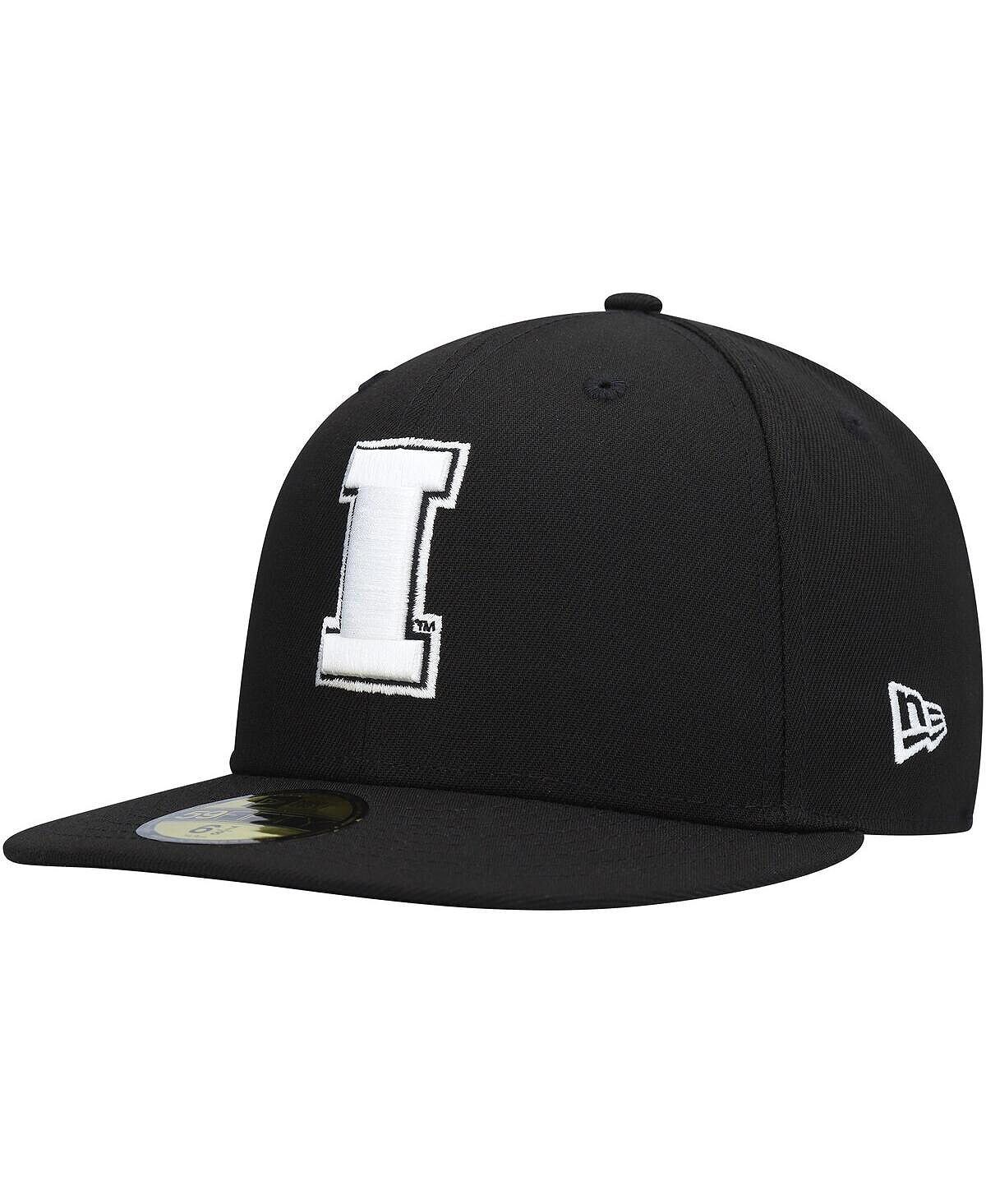 

Мужская приталенная шляпа Iowa Hawkeyes черно-белая 59FIFTY New Era