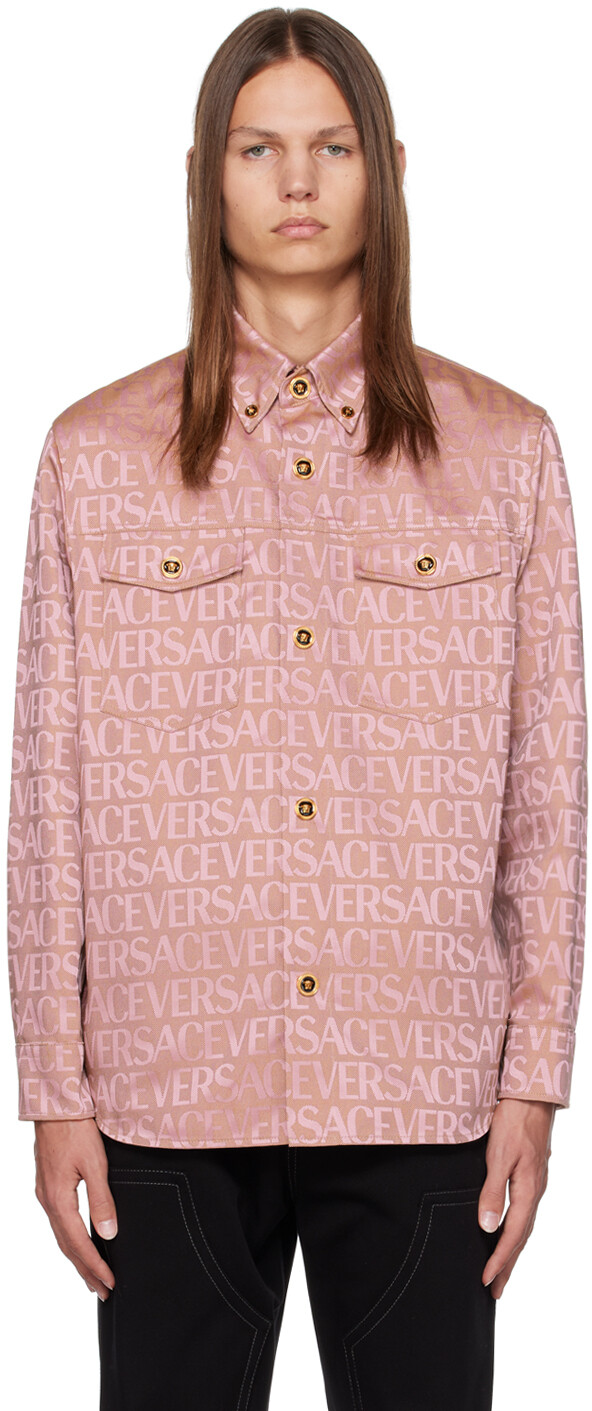 

Розовая рубашка по всей длине Versace