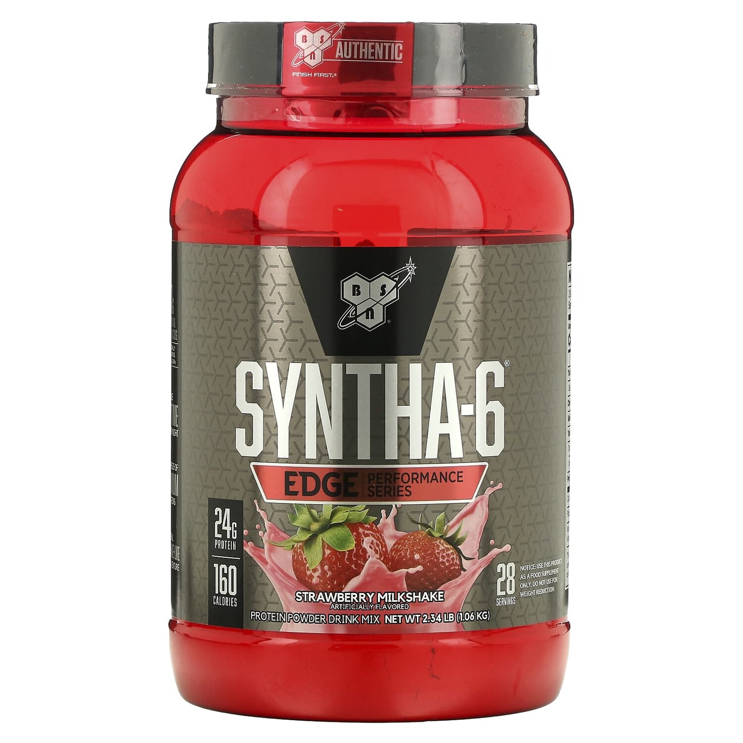 

Syntha-6 Edge, протеиновая смесь для приготовления напитка, клубничный молочный коктейль, 1,06 кг (2,34 фунта), BSN
