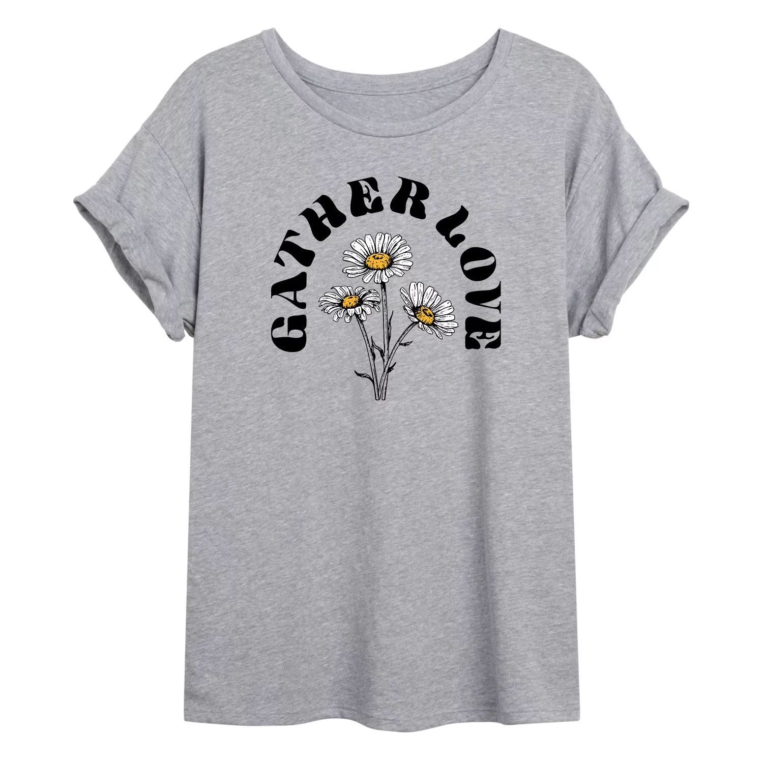 цена Размерная футболка с рисунком Gather Love Daisies для детей Juniors' Gather Love Daisies Licensed Character