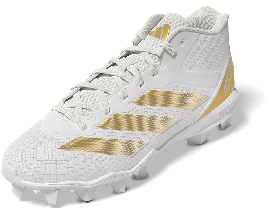 Кроссовки adidas adizero Impact Spark Mid Football Cleats, цвет White/Gold Metallic/White