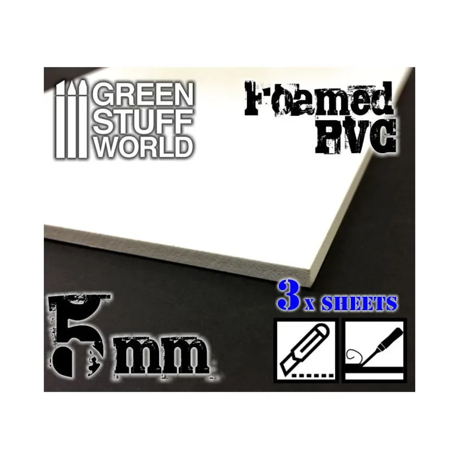 

Листы вспененного ПВХ - 5 мм, Sculpting & Terrain Supplies - Textured/Plastic Sheets