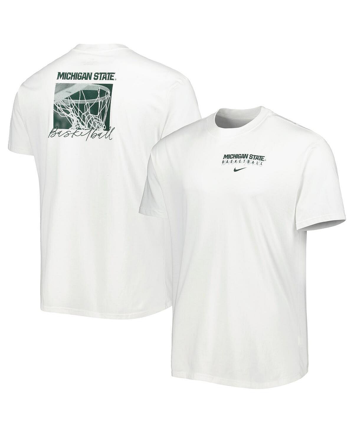 цена Мужская белая футболка Michigan State Spartans Basketball Movement Max90 Nike