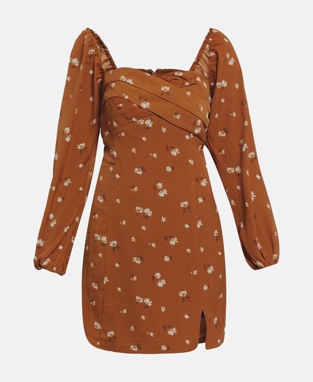 

Мини-платье Abercrombie, коньяк
