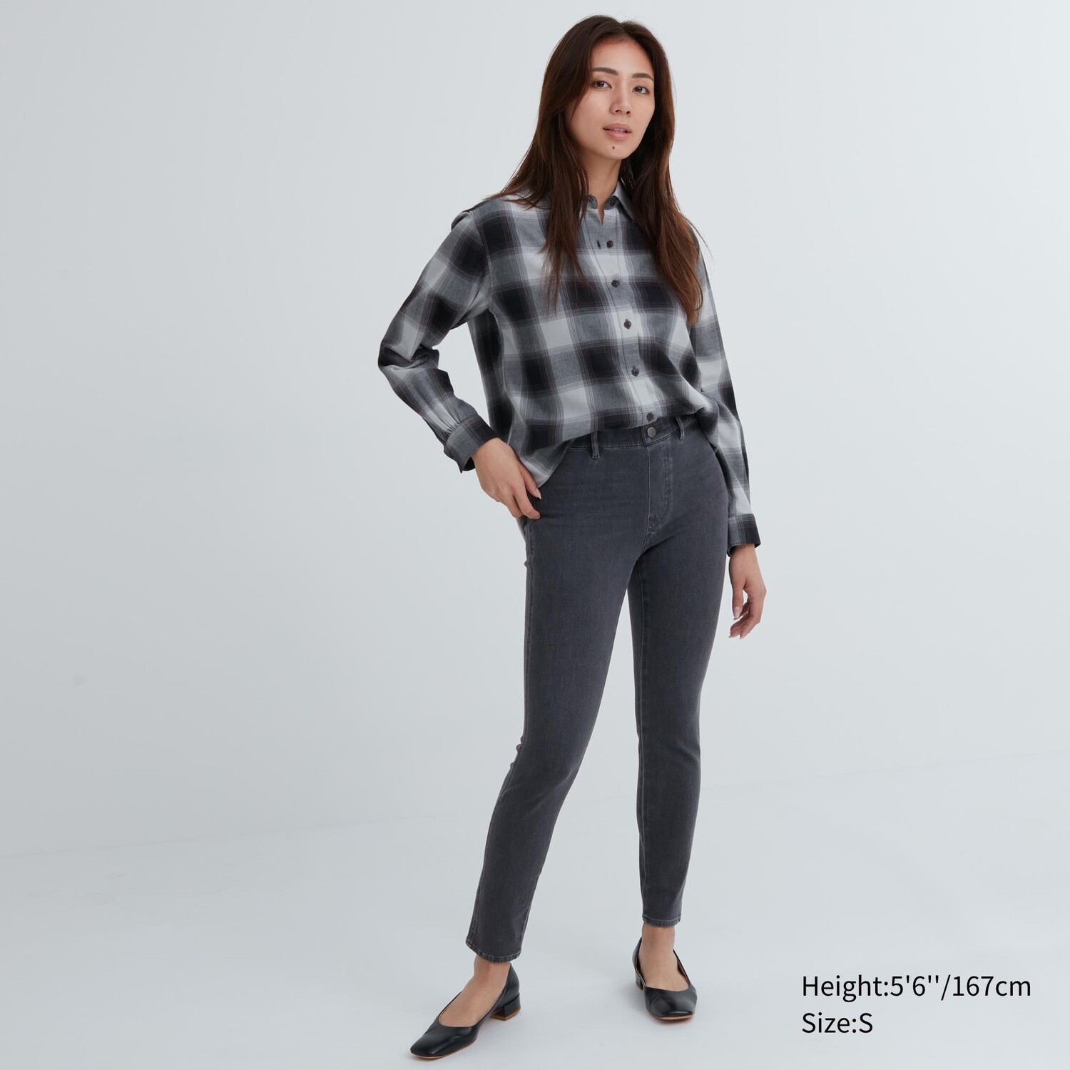

Леггинсы UNIQLO из денима ультрастрейч, темно-серый