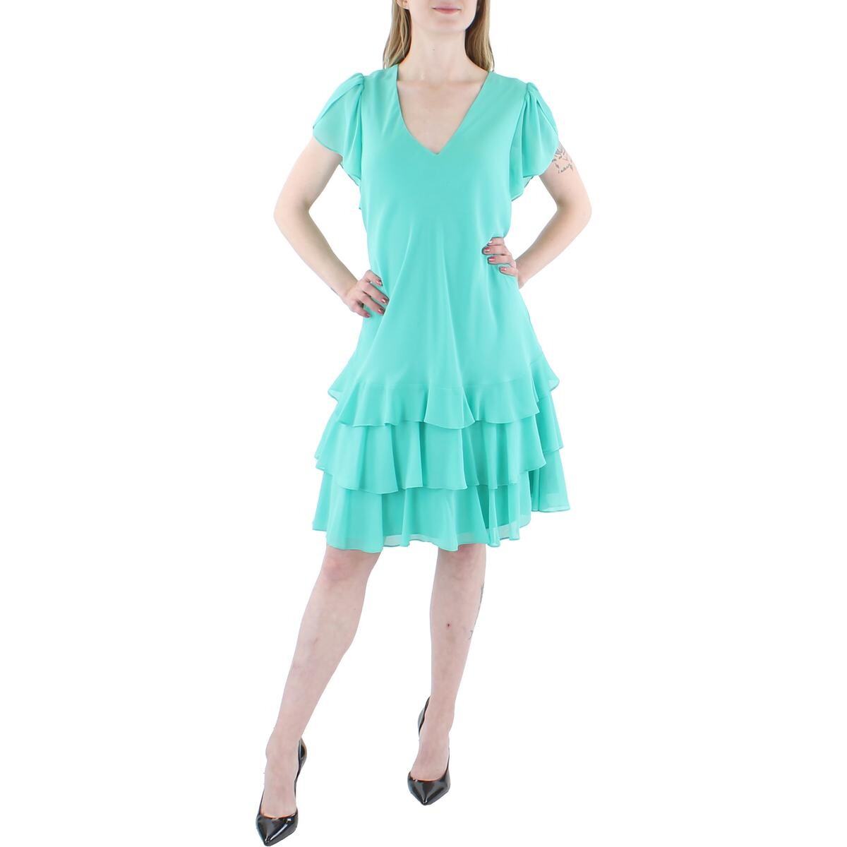 

Женское платье прямого кроя с заниженной талией Georgette Lauren Ralph Lauren, цвет Turquoise