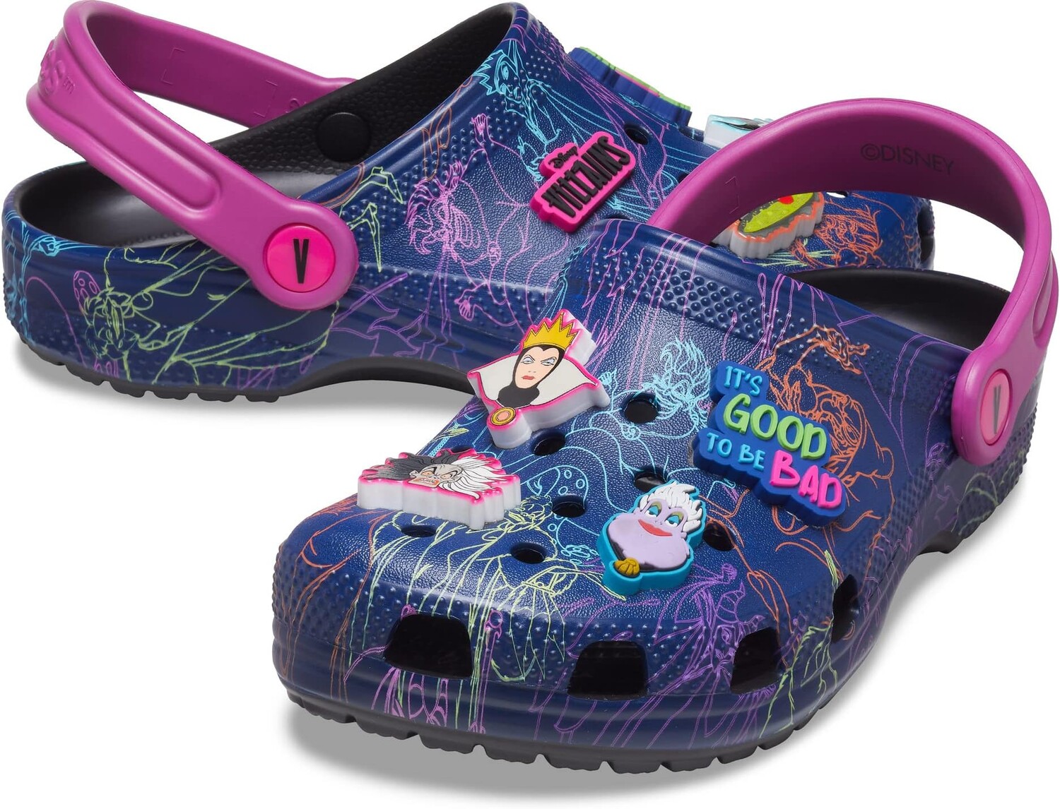 

Сабо Classic Fun Lab Disney Villains Clog Crocs, черный