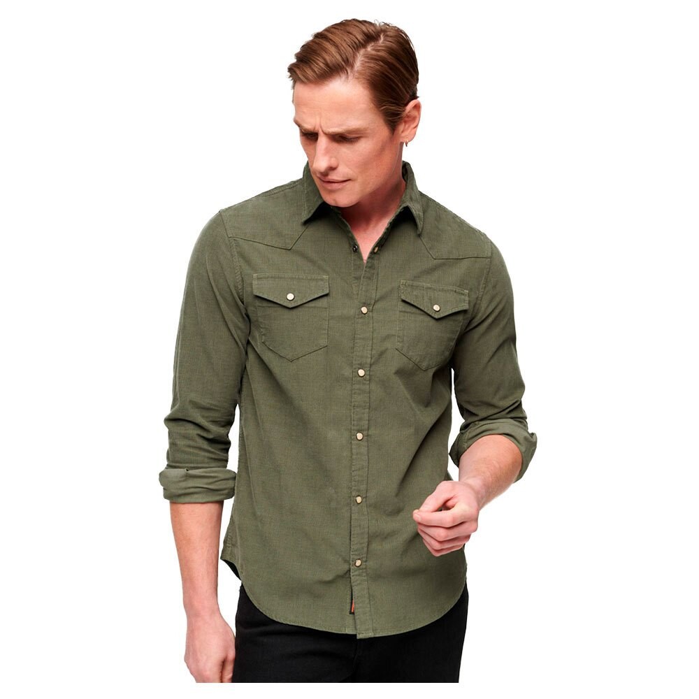 

Рубашка Superdry Western Cord, зеленый