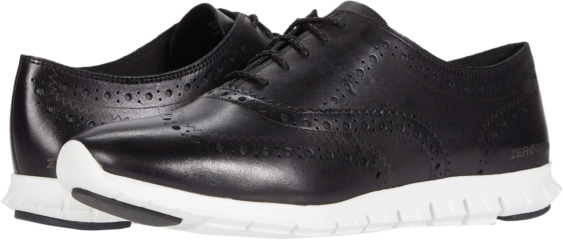 

Оксфорды Zerogrand Wing Oxford Closed Hole Cole Haan, цвет Black Leather/Optic White