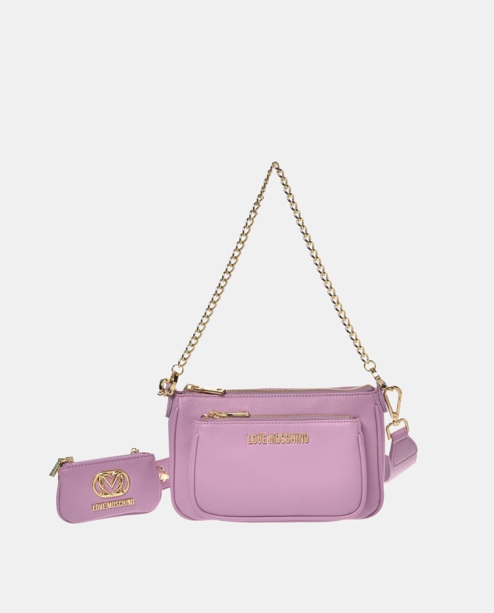 

Маленькая сиреневая сумка через плечо на молнии Love Moschino, сиреневый