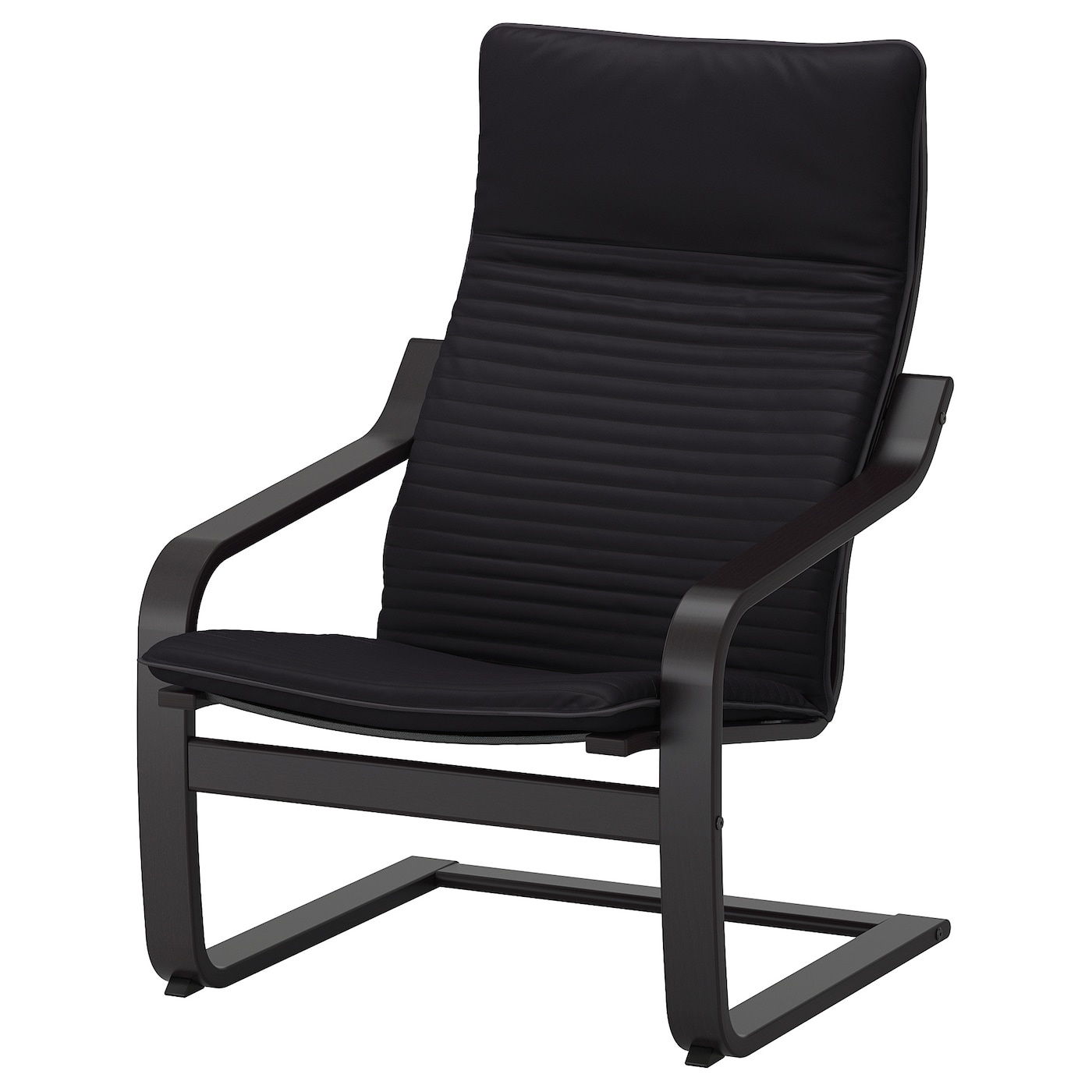ПОЭНГ Кресло, черно-коричневый/Книса черный POÄNG IKEA