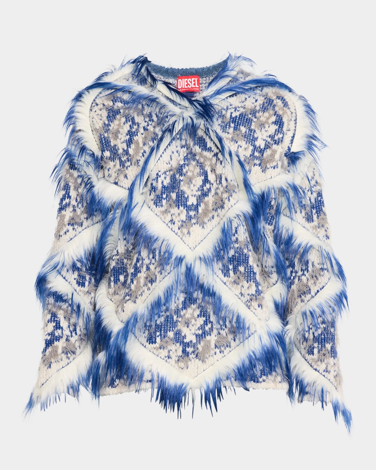 

Мужской свитер с пушистым орнаментом Diesel, цвет Smoke/Grey