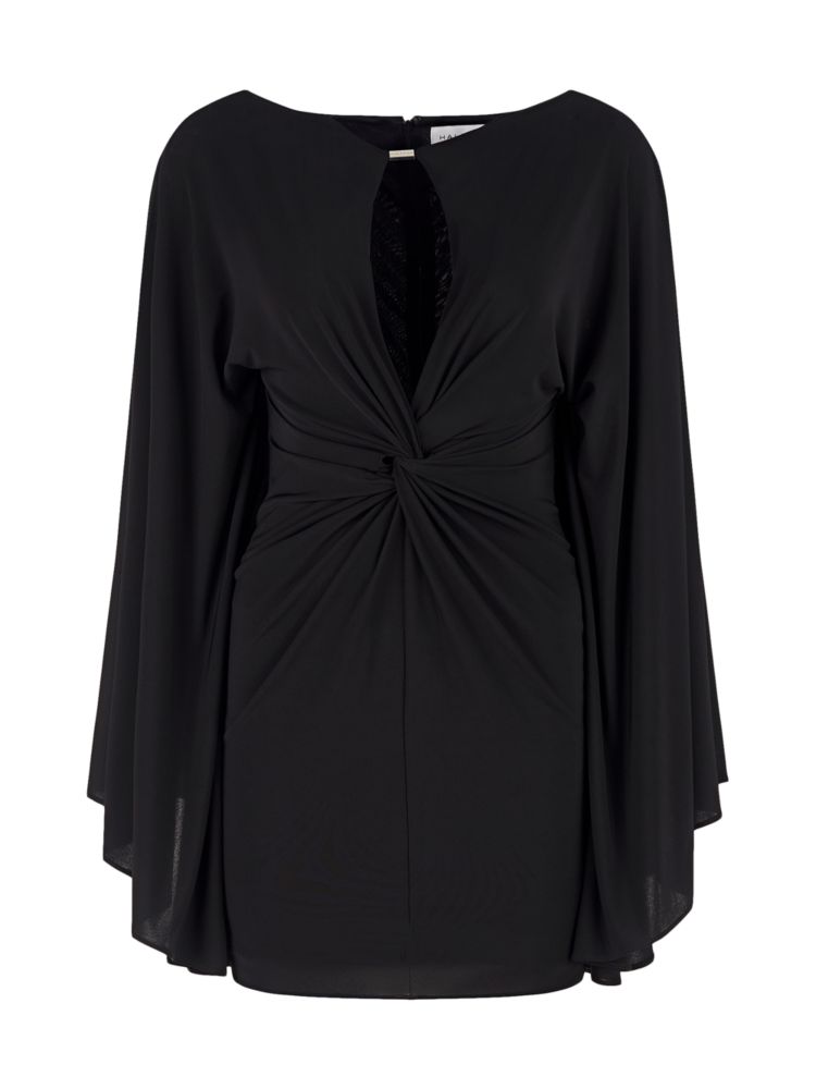 Мини-платье Carolina из эластичного джерси Halston, черный платье мини kenna из джерси с одним рукавом и сборками halston белый