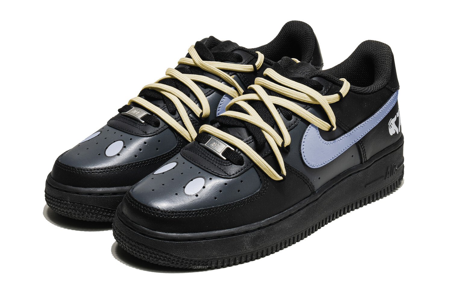 

Кроссовки Nike Air Force 1 Skateboarding Shoes Unisex Low-top Black/Blue, черный