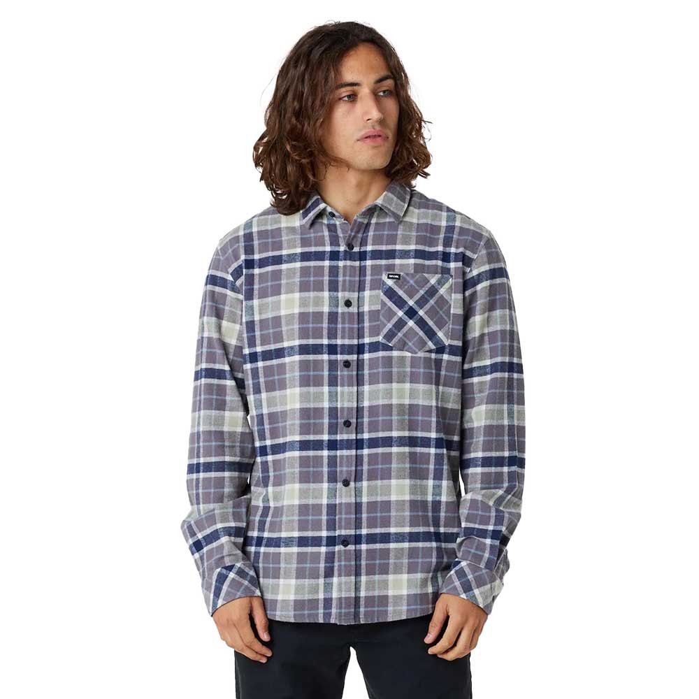 Рубашка с длинным рукавом Rip Curl Checked In Flannel, серый рубашка uniqlo flannel checked тёмно серый