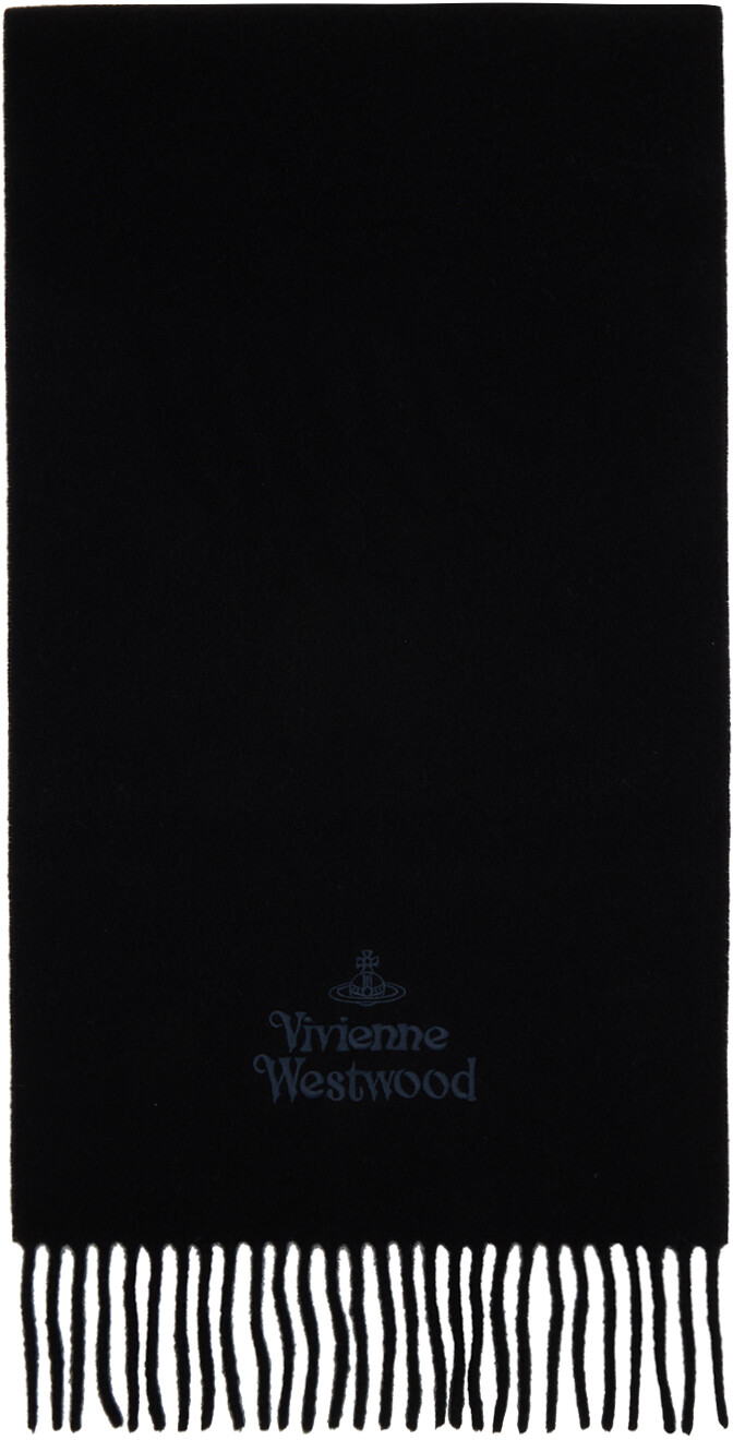 

Черный шарф с вышивкой Vivienne Westwood