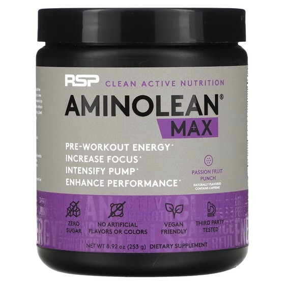 

Пищевая добавка RSP Nutrition AminoLean Max Pre-Workout Energy, пунш из маракуйи
