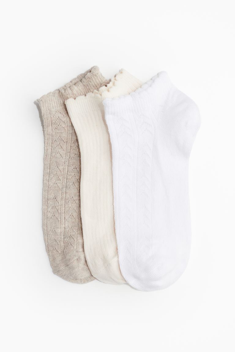 Упаковка из 3 коротких носков H&M, белый упаковка из 3 махровых носков h