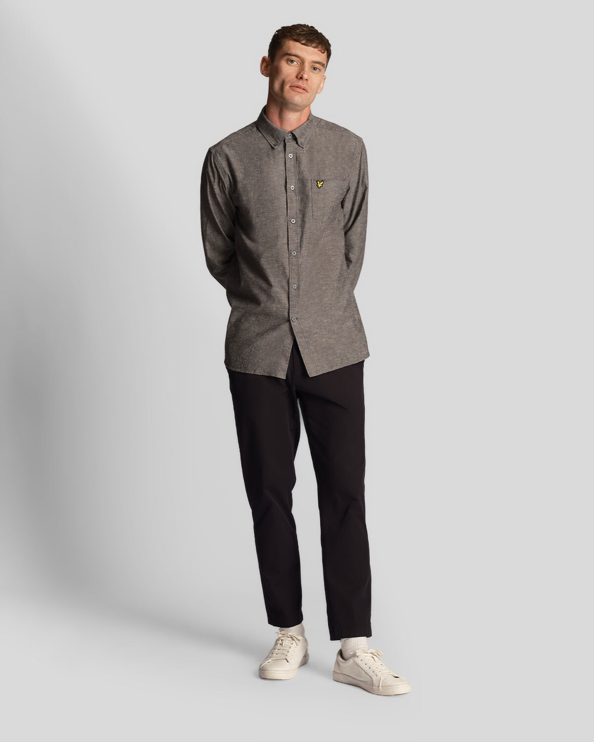 

Рубашка на пуговицах из хлопка и льна Lyle & Scott, синий