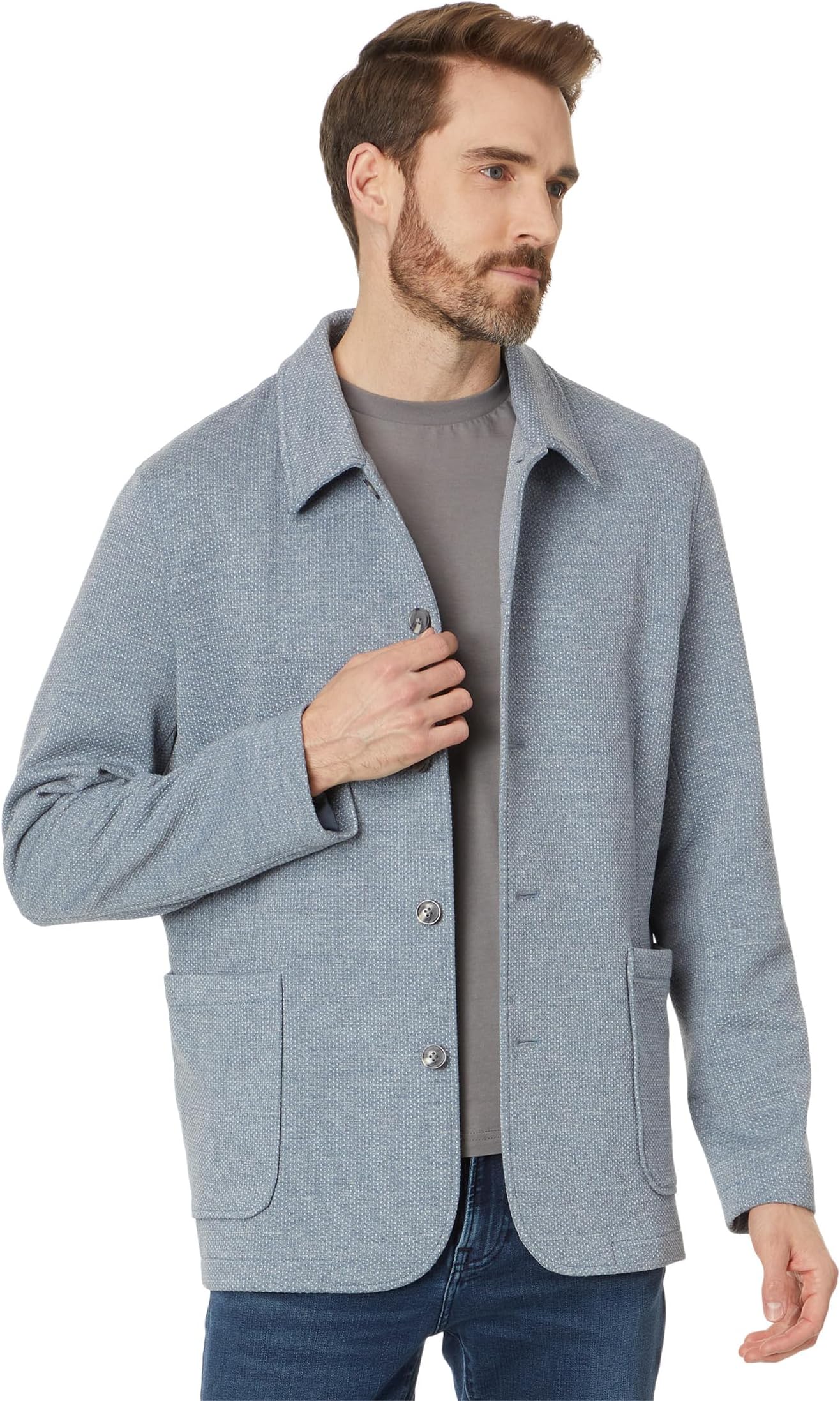 

Блейзер Johnston & Murphy Xcflex Knit Full Button Blazer, синий