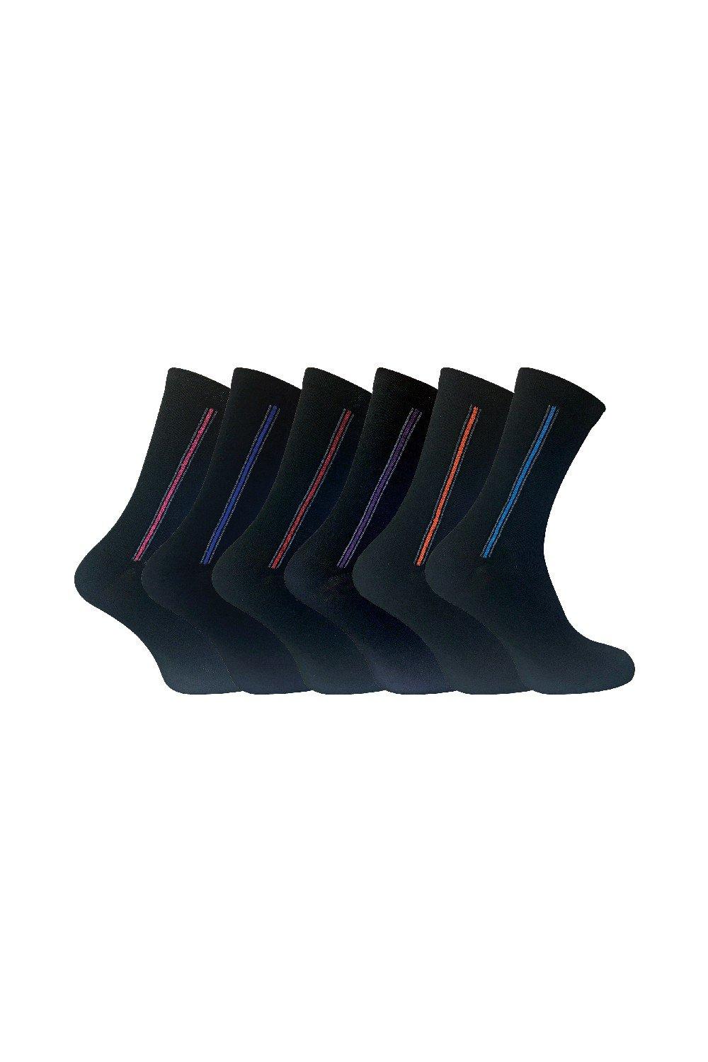 6 пар цветных носков из мягкого хлопка с рисунком Sock Snob, фиолетовый