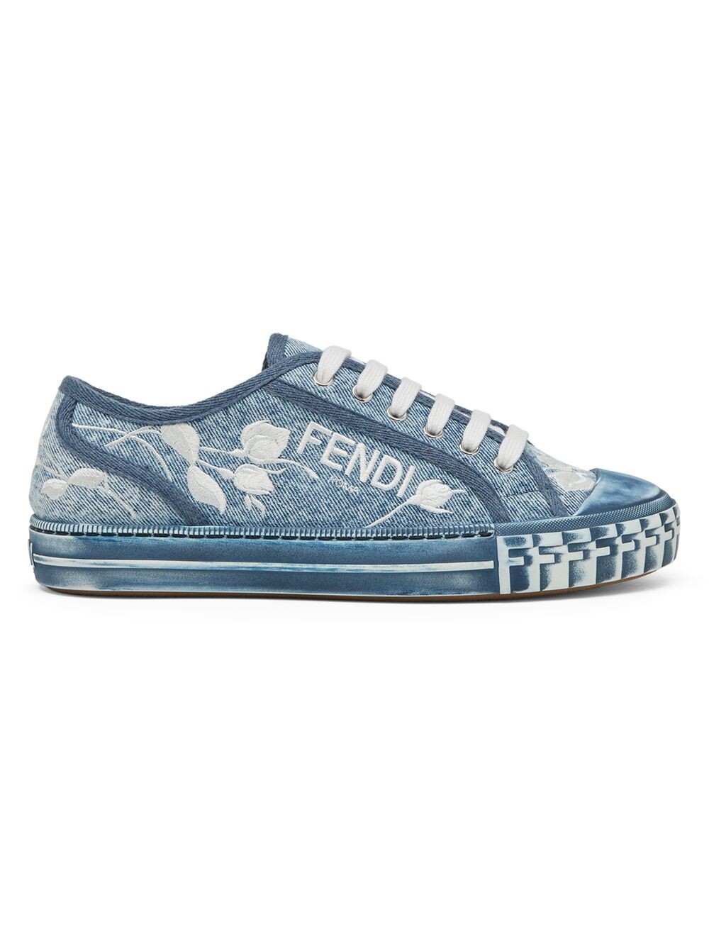 

Джинсовые кроссовки Domino с вышивкой Fendi, синий