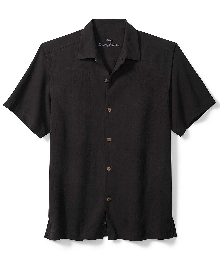 цена Tommy Bahama Bali Border Шелковая рубашка с короткими рукавами, черный