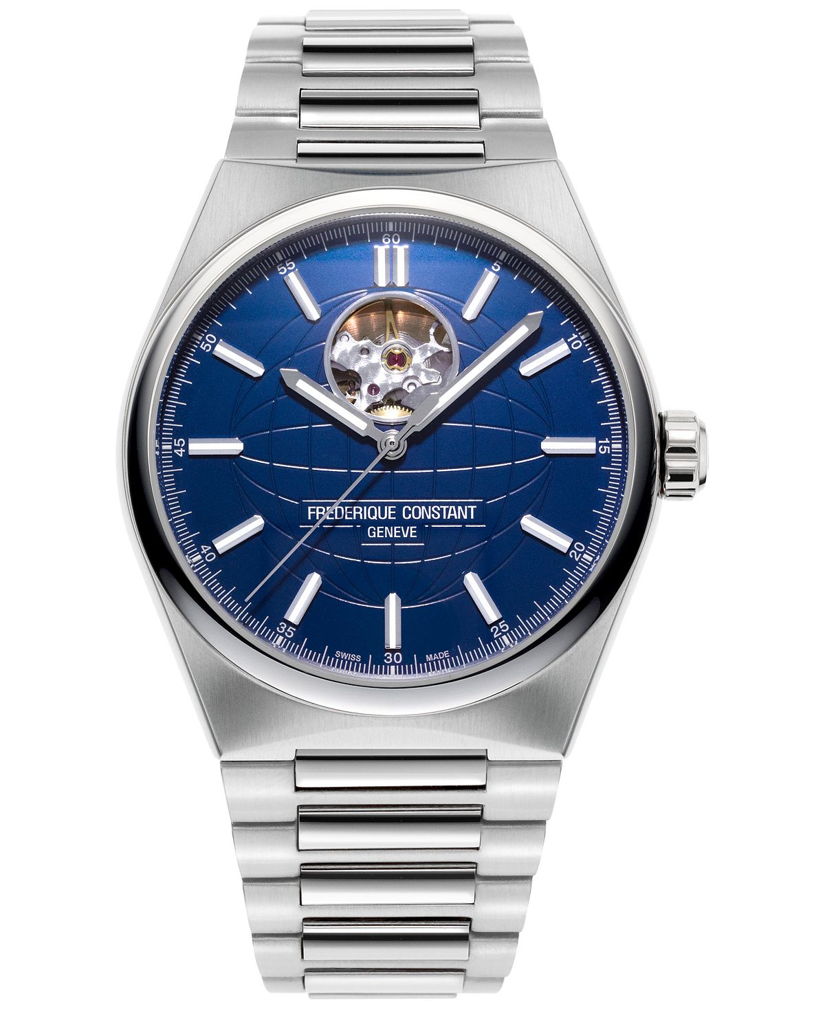 цена Мужские швейцарские автоматические часы Highlife Heart Beat с браслетом из нержавеющей стали, 41 мм Frederique Constant