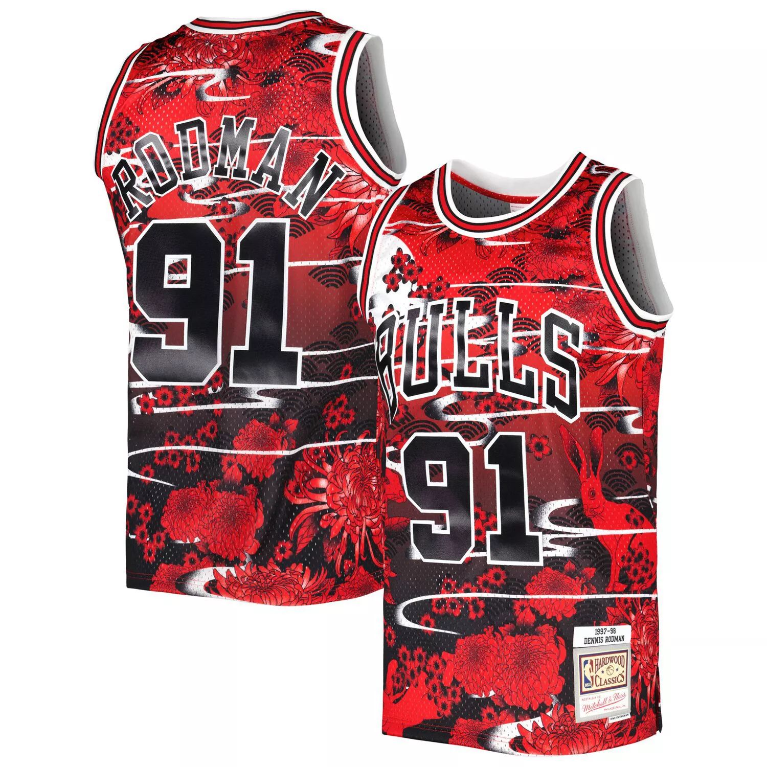 

Мужская футболка Mitchell & Ness Dennis Rodman Red Chicago Bulls Hardwood Classics Lunar New Year Swingman Jersey