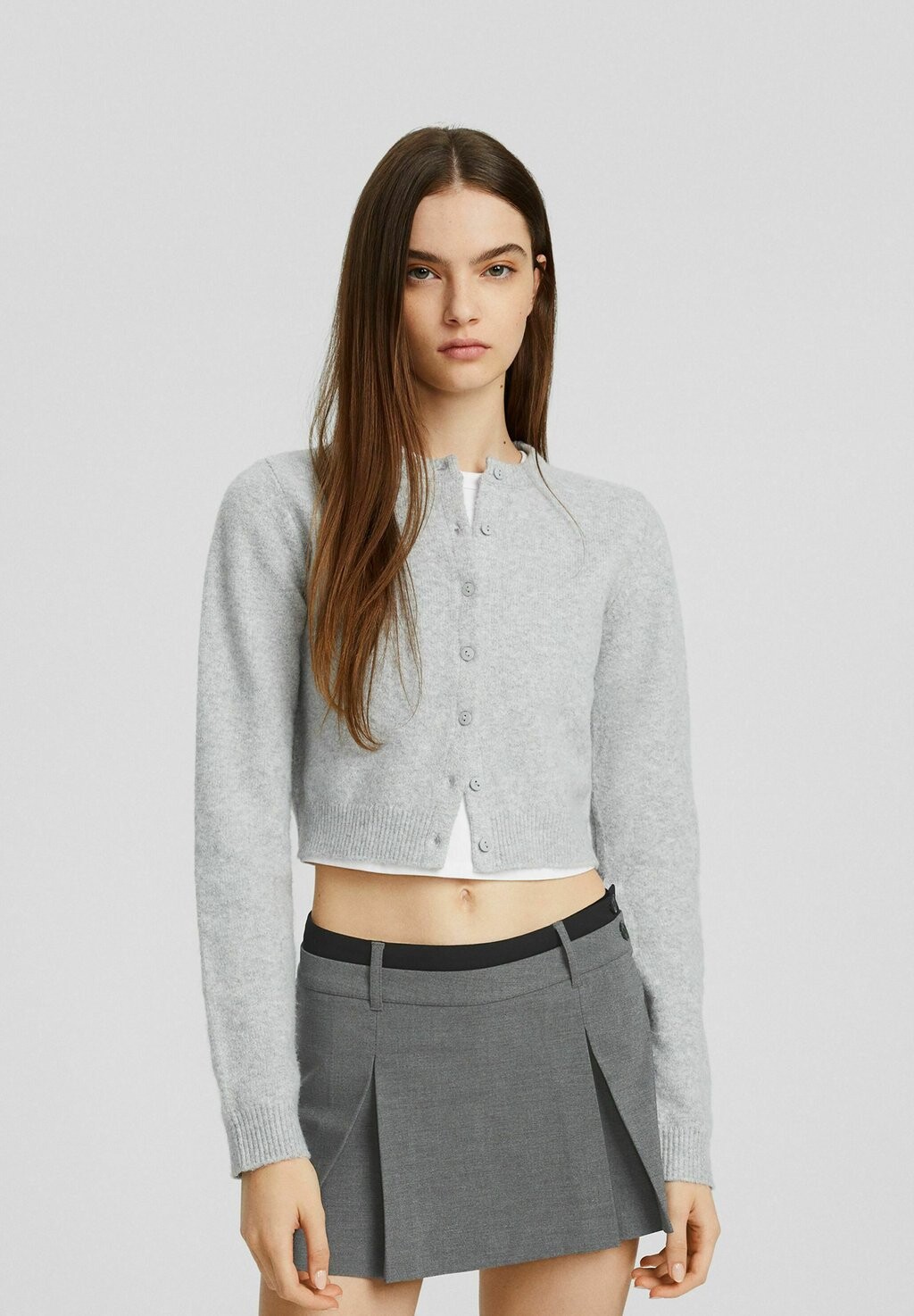 

Юбка-колокольчик Tailored-Fit Bershka, цвет mottled grey