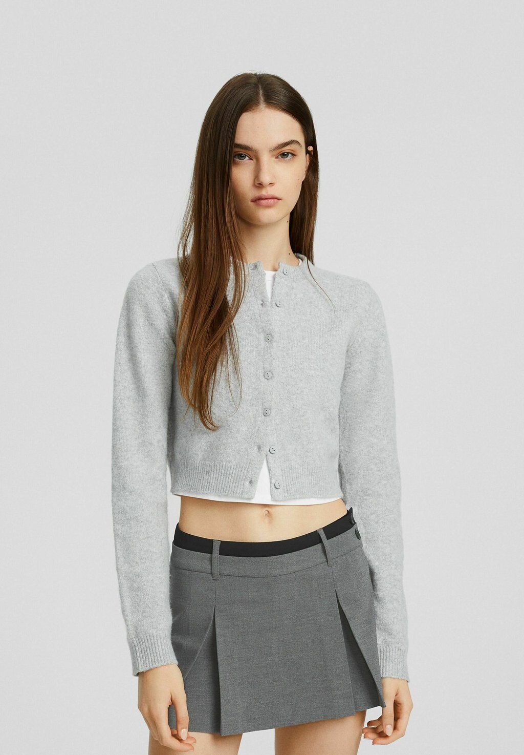 Юбка-колокольчик Tailored-Fit Bershka, цвет mottled grey брюки из ткани bershka цвет mottled grey