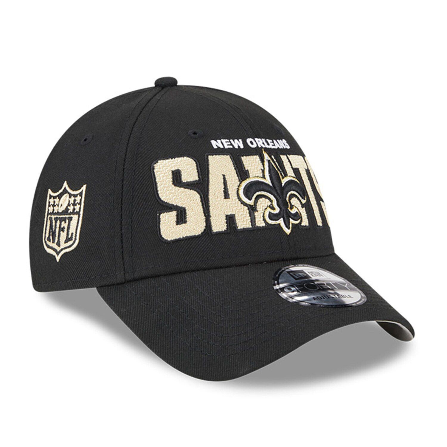 

Мужская регулируемая кепка New Era Black New Orleans Saints 2023 NFL Draft 9FORTY
