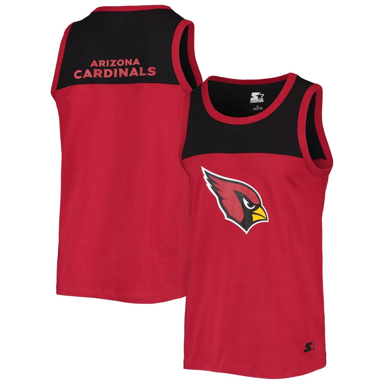 

Мужская модная майка Cardinal/черная Arizona Cardinals Team Touchdown Fashion Starter