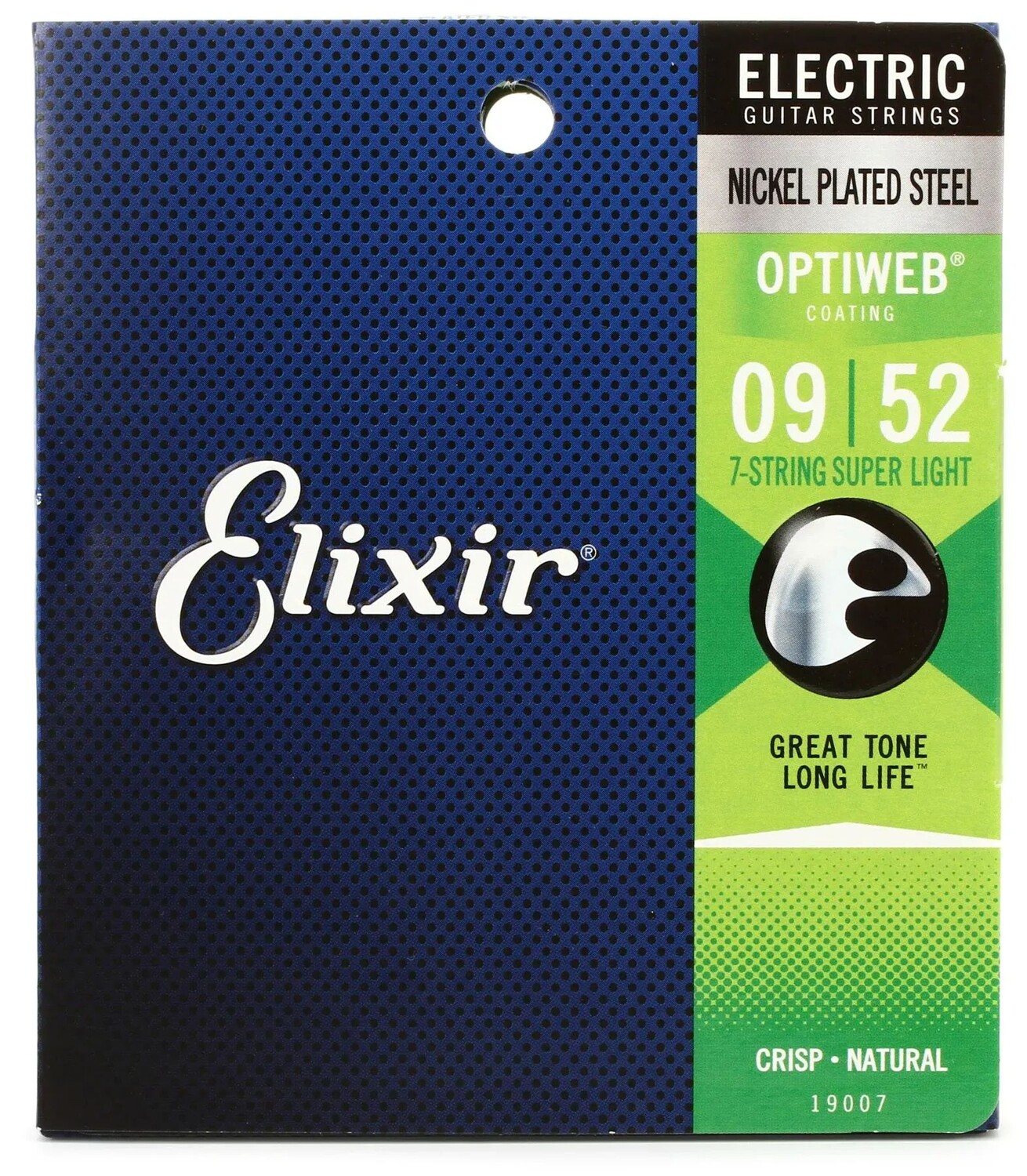 

Elixir Strings 19007 Струны для электрогитары Optiweb — .009-.052 Супер легкие, 7-струнные