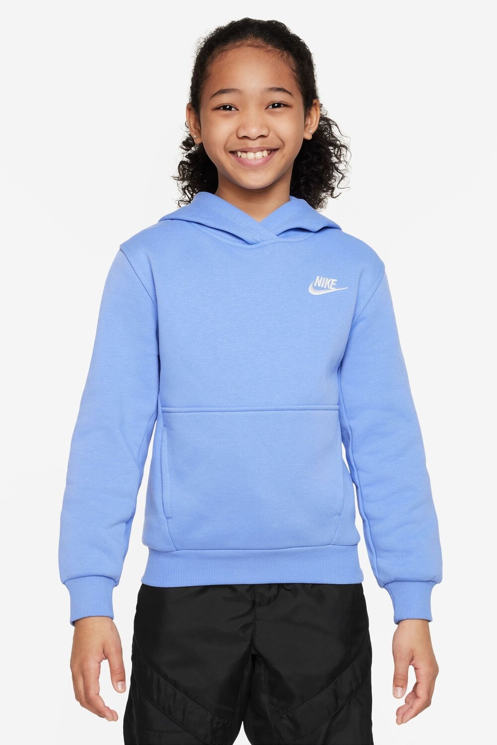 

Флисовый пуловер Club с капюшоном Nike, синий
