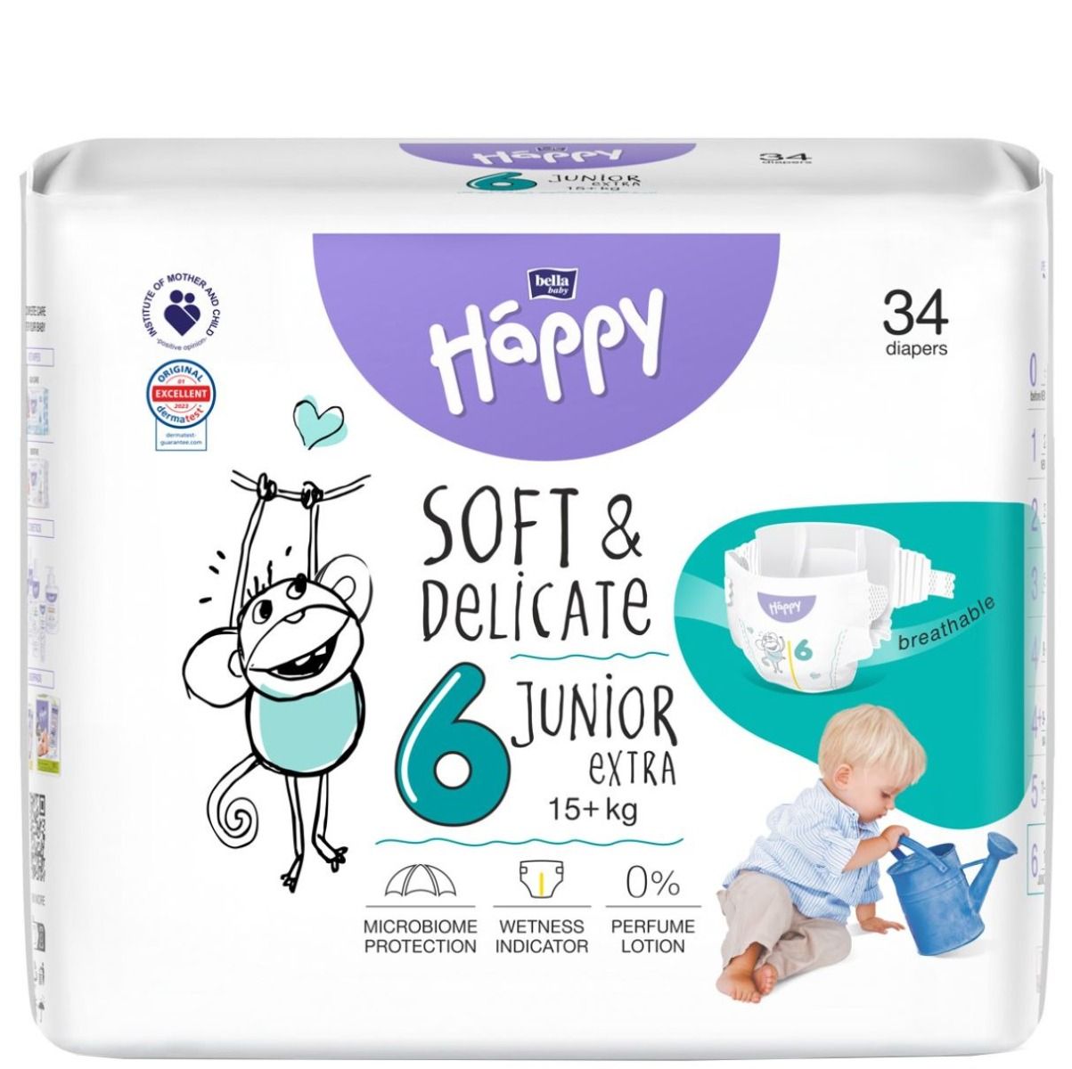 цена Одноразовые подгузники для детей Bella Baby Happy Soft & Delicate Junior Extra, 34 шт