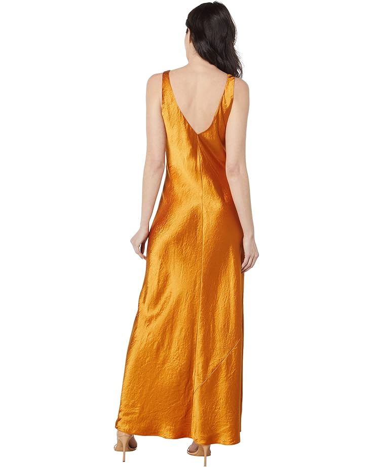 Платье Vince V-Neck Maxi Slip Dress, цвет Dark Marigold