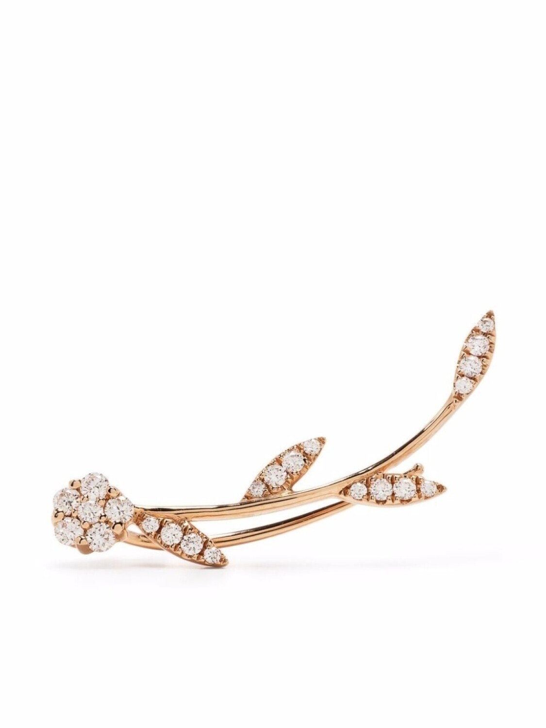 

Серьга Leaf Jewel из розового золота с бриллиантами Djula, розовый