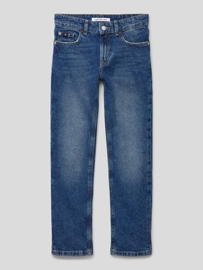 

Джинсы прямого кроя с нашивкой-лейблом, модель OCEAN Calvin Klein Jeans, синий