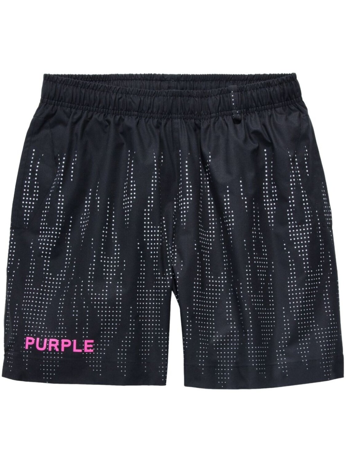 

Purple Brand шорты с эластичным поясом и узором в мелкую точку, черный