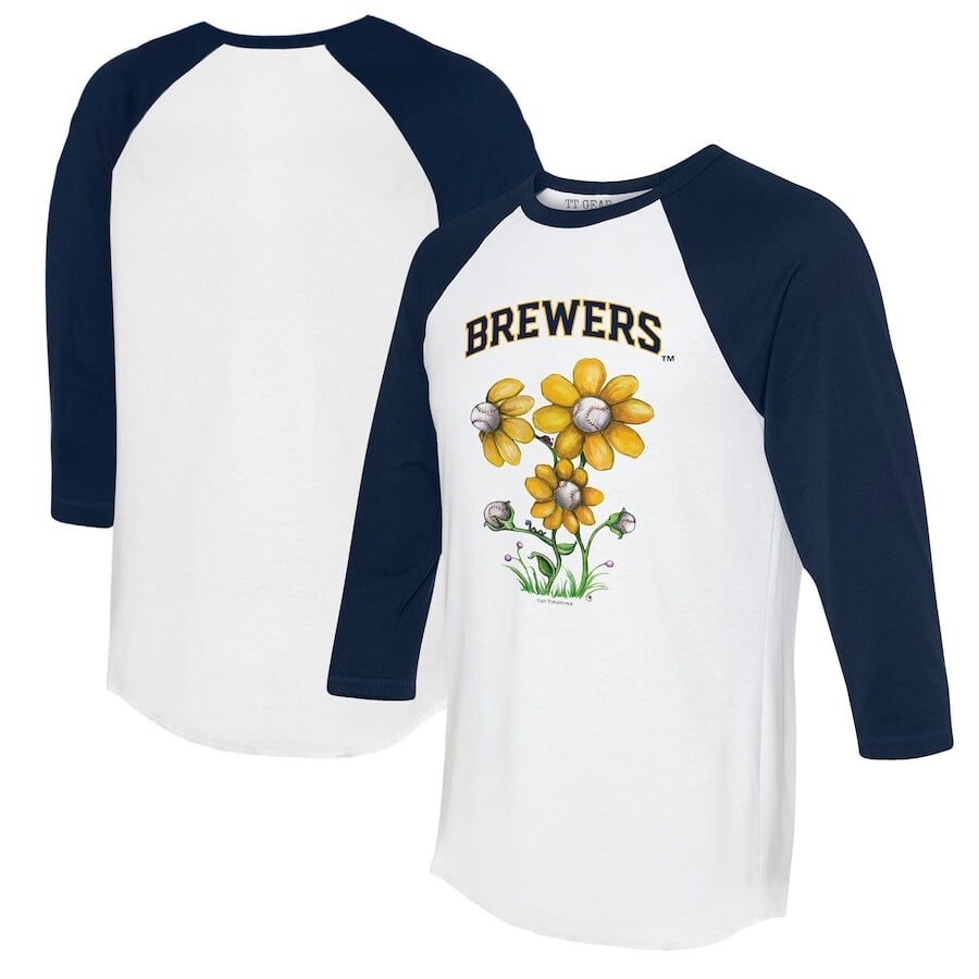 

Футболка с длинным рукавом Tiny Turnip Milwaukee Brewers, белый
