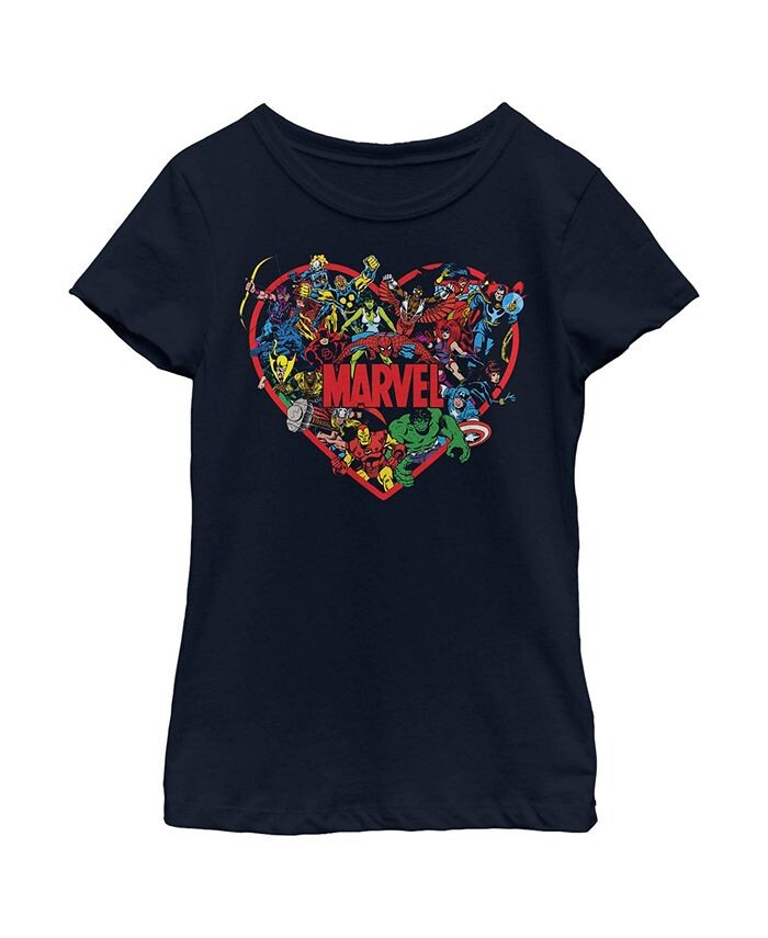 

Футболка Girls Heroes Unite Heart Marvel, синий