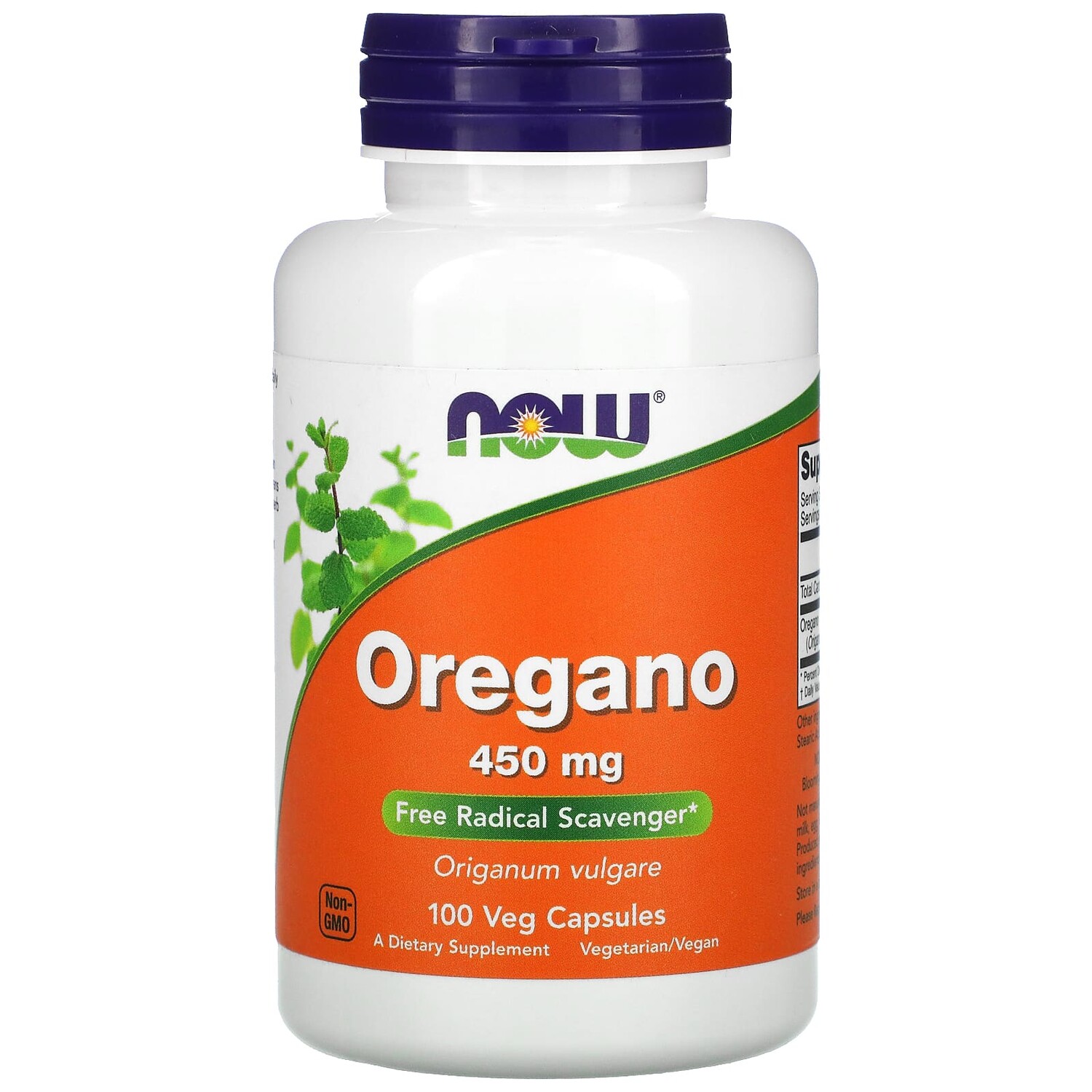 

Орегано, 450 мг, 100 вегетарианских капсул, NOW Foods