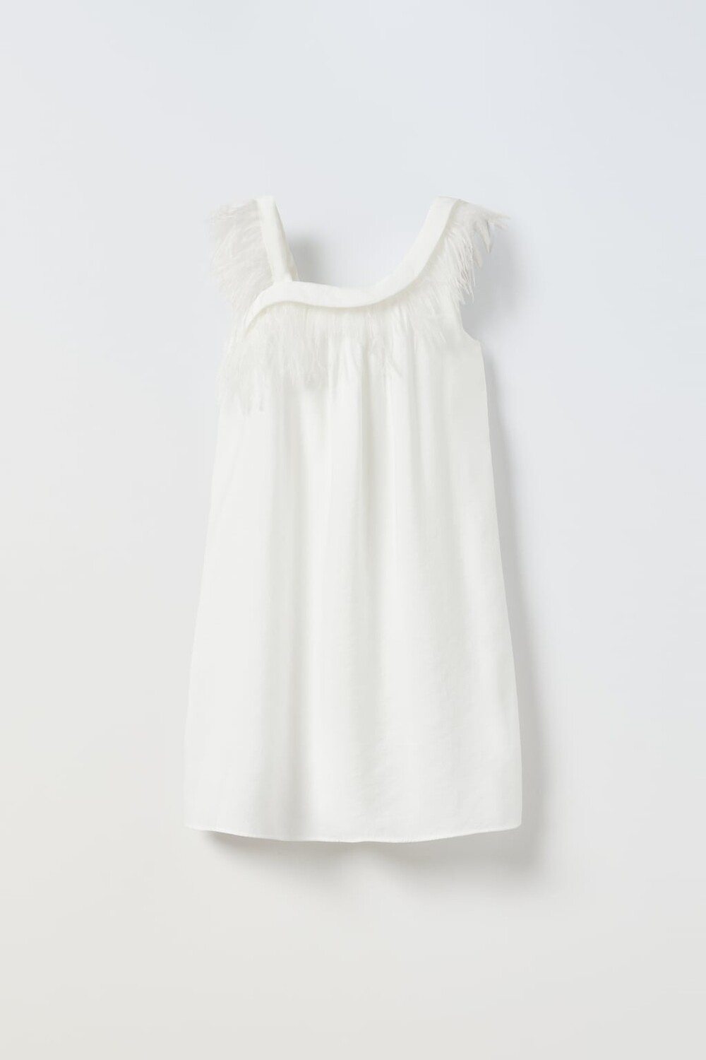 

Платье из перо ZARA, белый