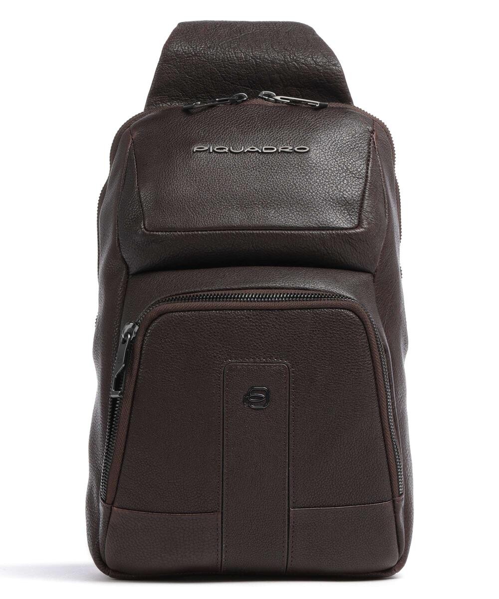 

Сумка Carl Slingbag 10 дюймов из зернистой воловьей кожи. Piquadro, коричневый